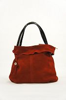 3388-red Сумка женская классическая натуральная кожа +замша